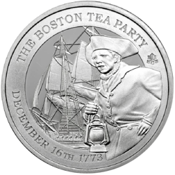 Pre-Owned 2023 St Helena Boston Tea Party 1oz Silver Coin - VAT Free