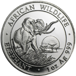 Pre-Owned 2009 Somalian Elephant 1oz Silver Coin - VAT Free