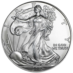 Pre-Owned 2005 USA Eagle 1oz Silver Coin - VAT Free
