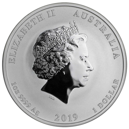 Pre-Owned 2019 Australian Lunar Pig 1oz Silver Coin