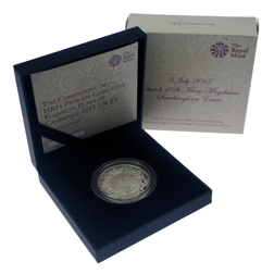 Pre-Owned 2015 UK Christening of Princess Charlotte of Cambridge £5 Proof Silver Crown