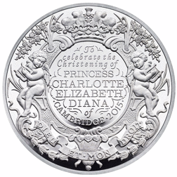 Pre-Owned 2015 UK Christening of Princess Charlotte of Cambridge £5 Proof Silver Crown
