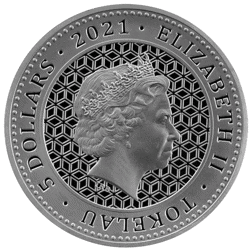 Pre-Owned 2021 Tokelau Bull and Bear 1oz Silver Coin - VAT Free