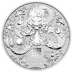 Pre-Owned 2024 Australian Lunar Dragon 2oz Silver Coin - VAT Free
