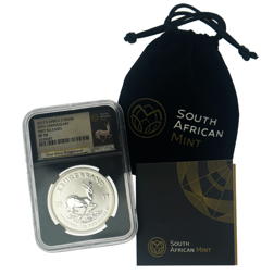 Pre-Owned 2017 South Africa 50th Anniversary Krugerrand 1oz Silver Coin - NGC Graded SP70 - 4528687-026 - VAT Free