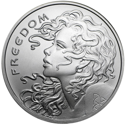 Pre-Owned 2017 Freedom Girl 1oz Silver Round