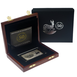 Pre-Owned 2017 South Africa 50th Anniversary Krugerrand Reverse Proof 2oz Silver Bar with 1oz Silver Coin - VAT Free