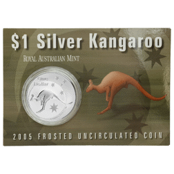 Pre-Owned 2005 Royal Australian Mint Kangaroo 1oz Silver Coin - Carded - VAT Free