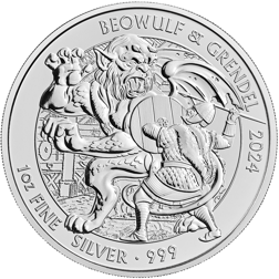 2024 UK Beowulf and Grendel Myths and Legends 1oz Silver Coin