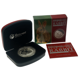Pre-Owned 2011 Australian Lunar Rabbit 1oz Proof Silver Coin - VAT Free