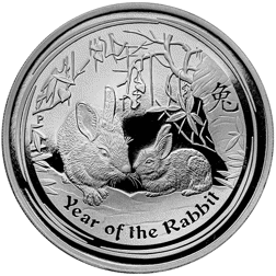 Pre-Owned 2011 Australian Lunar Rabbit 1oz Proof Silver Coin - VAT Free
