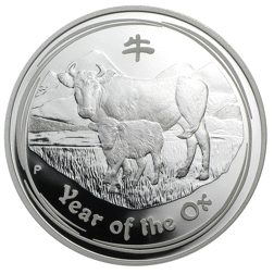 Pre-Owned 2009 Australian Lunar Ox Series II 1oz Proof Silver Coin - VAT Free