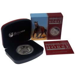 Pre-Owned 2014 Australian Lunar Horse 1oz Proof Silver Coin - VAT Free