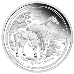 Pre-Owned 2014 Australian Lunar Horse 1oz Proof Silver Coin - VAT Free