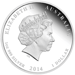 Pre-Owned 2014 Australian Lunar Horse 1oz Proof Silver Coin - VAT Free
