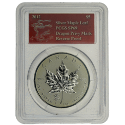 Pre-Owned 2012 Canada Maple Leaf Dragon Privy 1oz Silver Coin - PCGS Graded SP69 - 24825440