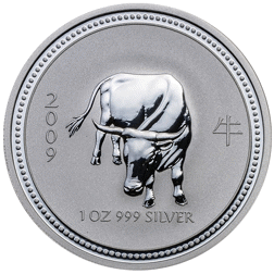 Pre-Owned 2009 Australian Lunar Ox 1oz Silver Coin Series I - VAT Free