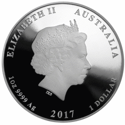 Pre-Owned 2017 Australian Lunar Rooster 1oz Proof Silver