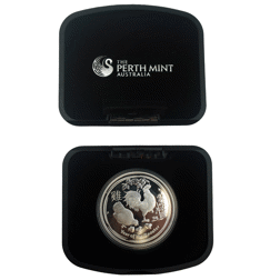 Pre-Owned 2017 Australian Lunar Rooster 1oz Proof Silver Coin -  Damaged Inner Box - VAT Free