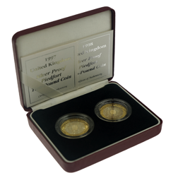 Pre-Owned 1997 and 1998 UK £2 Piedfort Proof Silver 2-Coin Set - VAT Free
