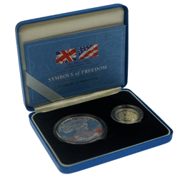 Pre-Owned 1997 Symbols of Freedom Proof Silver 2-Coin Set - VAT Free