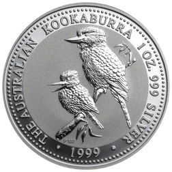 Pre-Owned 1999 Australian Kookaburra 1oz Silver Coin - VAT Free