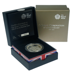 Pre-Owned 2013 UK 60th Anniversary Coronation £5 Piedfort Proof Silver Coin - VAT Free