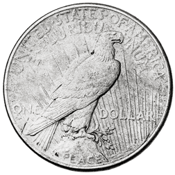Pre-Owned USA 1925 Peace Dollar Philadelphia Silver Coin - VAT Free