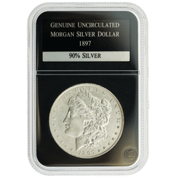 Pre-Owned USA 1897 Morgan Dollar Philadelphia Silver Coin - VAT Free