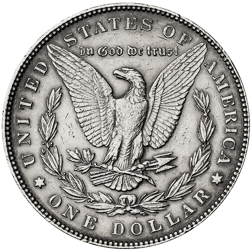 Pre-Owned USA 1897 Morgan Dollar Philadelphia Silver Coin - VAT Free