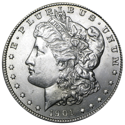 Pre-Owned USA 1901 Morgan Dollar New Orleans Silver Coin - VAT Free