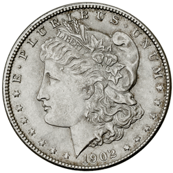 Pre-Owned USA 1902 Morgan Dollar New Orleans Silver Coin - VAT Free