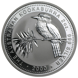 Pre-Owned 2000 Australian Kookaburra 2oz Silver Coin - VAT Free