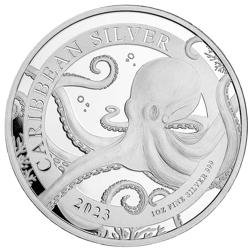 Pre-Owned 2023 Barbados Caribbean Octopus 1oz Silver Coin - VAT Free