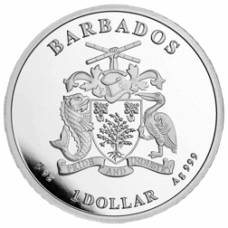 Pre-Owned 2023 Barbados Caribbean Octopus 1oz Silver Coin - VAT Free