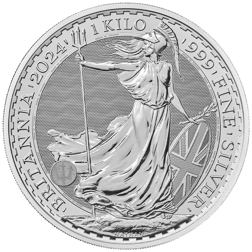 Pre-Owned 2024 UK Britannia 1kg Silver Coin - VAT Free