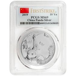 Pre-Owned 2019 Chinese Panda 1oz Silver Coin - PCGS Graded MS69 - 688925.69/36580351 - VAT Free
