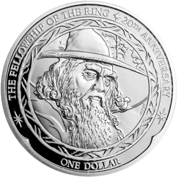 Pre-Owned 2021 New Zealand Lord of the Rings Gandalf 1oz Silver Coin - VAT Free