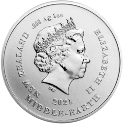 Pre-Owned 2021 New Zealand Lord of the Rings Gandalf 1oz Silver Coin - VAT Free