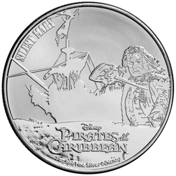 Pre-Owned 2022 Niue Pirates of the Caribbean Silent Mary 1oz Silver Coin - VAT Free