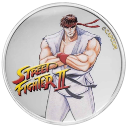 Pre-Owned 2021 Fiji Street Fighter II Ryu 1oz Colourised Silver Coin - VAT Free