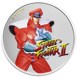 Pre-Owned 2021 Fiji Street Fighter II M. Bison 1oz Colourised Silver Coin - VAT Free