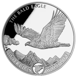 Pre-Owned 2021 Congo World's Wildlife Bald Eagle 1oz Silver Coin - VAT Free