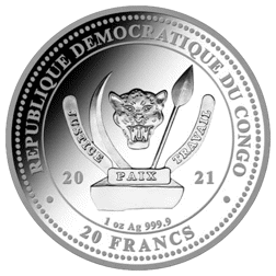 Pre-Owned 2021 Congo World's Wildlife Bald Eagle 1oz Silver Coin - VAT Free