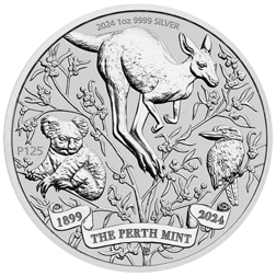 2024 Australian 125th Anniversary of The Perth Mint 1oz Silver Coin