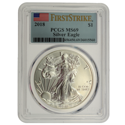Pre-Owned 2018 USA Eagle 1oz Silver Coin - PCGS Graded MS69 - 656450.69/36015560