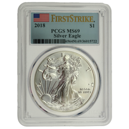Pre-Owned 2018 USA Eagle 1oz Silver Coin - PCGS Graded MS69 - 656450.69/36015722
