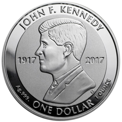 Pre-Owned 2017 British Virgin Islands John F. Kennedy 1oz Silver Coin - VAT Free