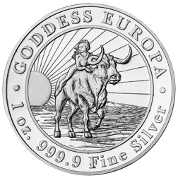 Pre-Owned 2021 Tokelau Goddess Europa 1oz Silver Coin - VAT Free