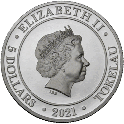 Pre-Owned 2021 Tokelau Goddess Europa 1oz Silver Coin - VAT Free